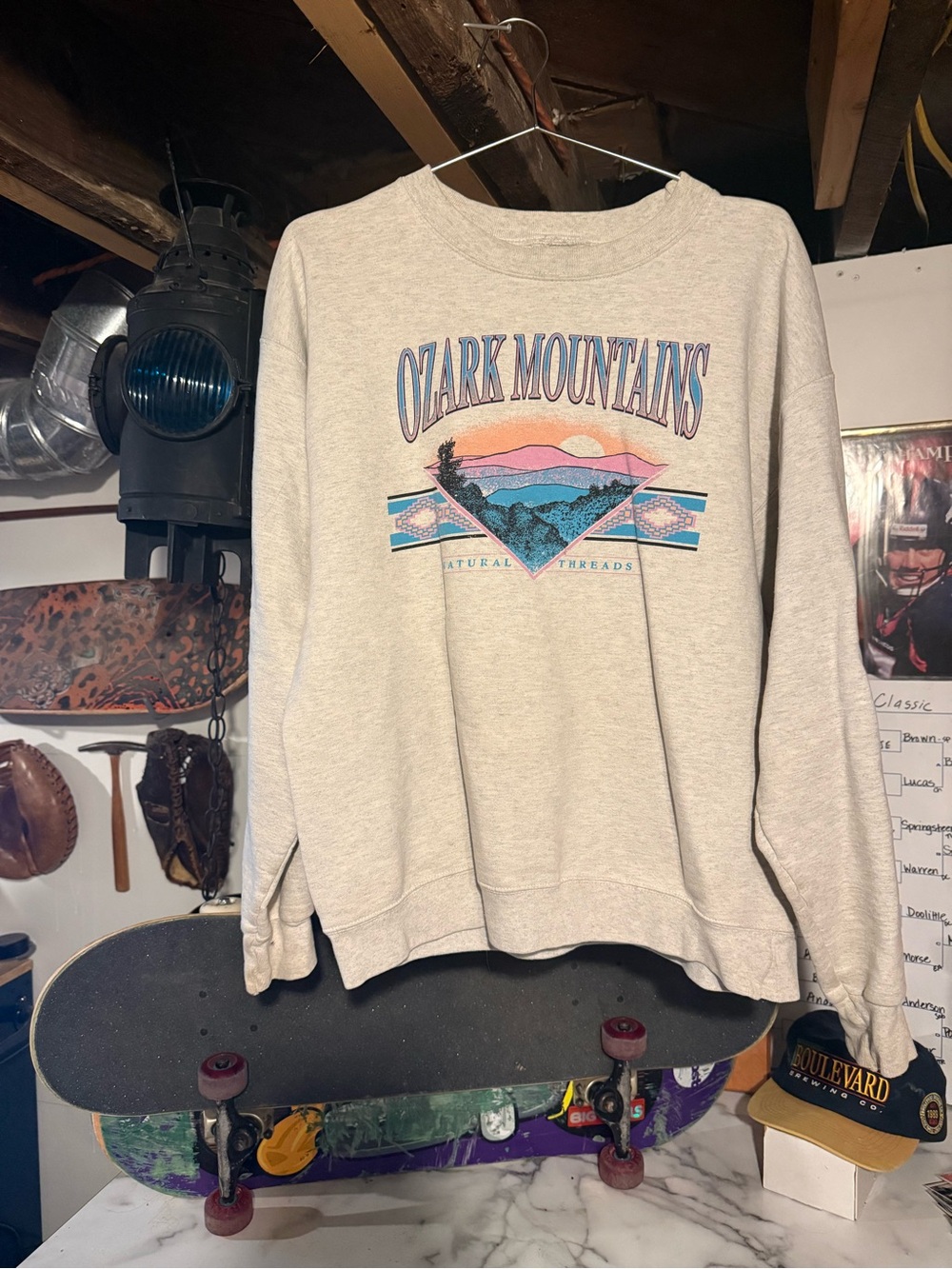 Ozark Mountains Graphic Crewneck Sweatshirt - Grey